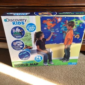 Discovery Kids fabric world map
